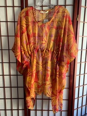 NWT SALTY LEMON WOMEN’S SHEER SWIMSUIT COVERUP Golden Yellow Purple
One Size